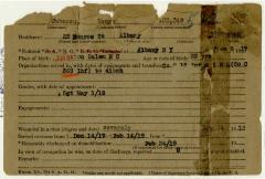 World War I military service abstract for Henry Johnson, Army service number 103348