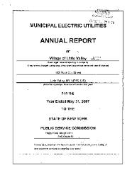 Municipal electric utilities annual report of the Village of Little Valley to the Public Service Commission, 2007