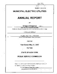 Municipal electric utilities annual report of the Village of Angelica to the Public Service Commission, 2007