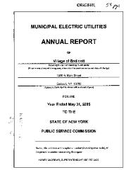 Municipal electric utilities annual report of the Village of Endicott to the Public Service Commission, 2005