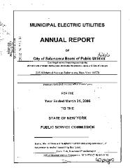 Municipal electric utilities annual report of the City of Salamanca Board of Public Utilities to the Public Service Commission, 2006