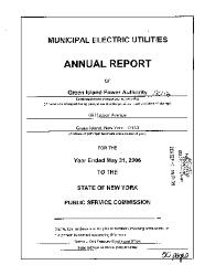 Municipal electric utilities annual report of the Green Island Power Authority, 2006