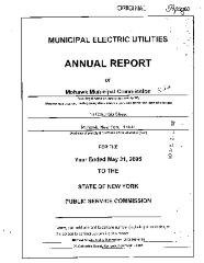 Municipal electric utilities annual report of the Mohawk Municipal Commission to the Public Service Commission, 2005