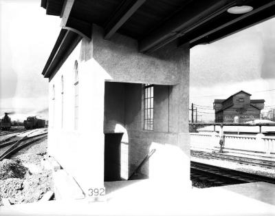 Lackawanna platform western stair enclosure, Elmira, NY