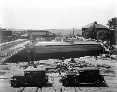 Lackawanna station construction, Elmira, NY