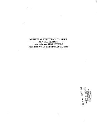 Municipal electric utilities annual report of the Village of Springville to the Public Service Commission, 2005