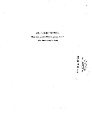 Municipal electric utilities annual report of the Village of Theresa to the Public Service Commission, 2005