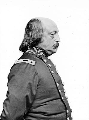 Civil War. Portrait of General Benjamin F. Butler from side