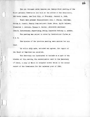 New York State Athletic Commission Minutes, January - May 1945