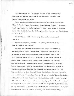 New York State Athletic Commission Minutes, June - August 1952