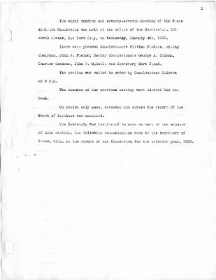 New York State Athletic Commission Minutes, January - July 1933