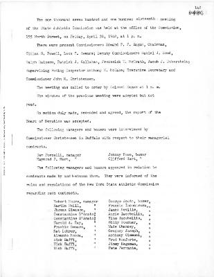 New York State Athletic Commission Minutes, April - September 1948