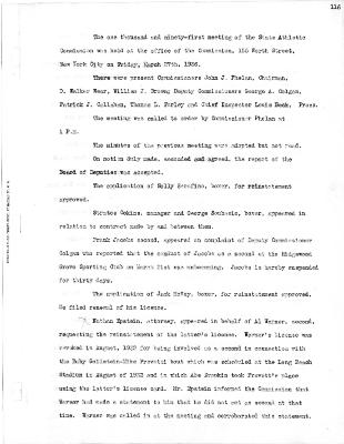 New York State Athletic Commission Minutes, March - June 1936