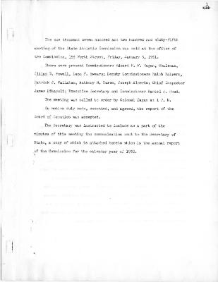 New York State Athletic Commission Minutes, January - March 1951