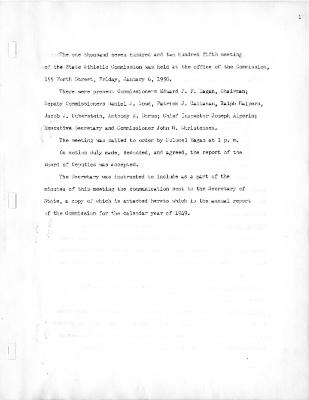 New York State Athletic Commission Minutes, January - March 1950