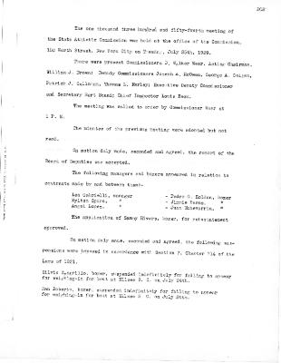 New York State Athletic Commission Minutes, July - December 1939