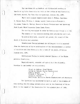 New York State Athletic Commission Minutes, January - April 1937