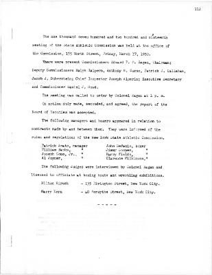 New York State Athletic Commission Minutes, March - June 1950