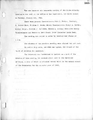 New York State Athletic Commission Minutes, January - August 1943