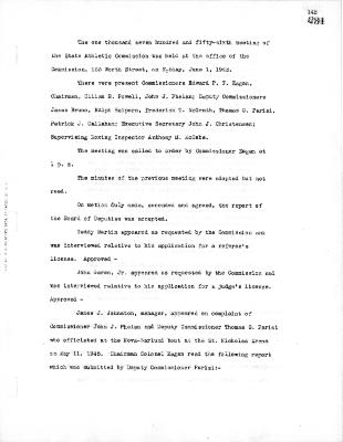 New York State Athletic Commission Minutes, June - September 1945