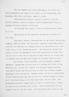 New York State Athletic Commission Minutes, August - December 1924