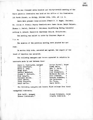 New York State Athletic Commission Minutes, October - December 1946