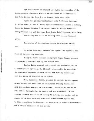 New York State Athletic Commission Minutes, July - December 1938