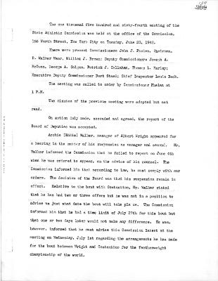 New York State Athletic Commission Minutes, June - December 1942