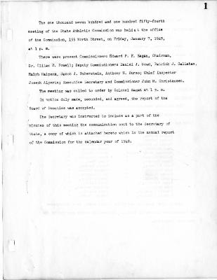 New York State Athletic Commission Minutes, January - June 1949