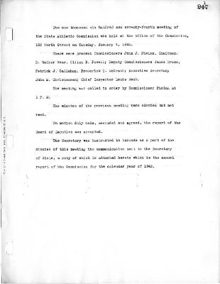 New York State Athletic Commission Minutes, January - June 1944