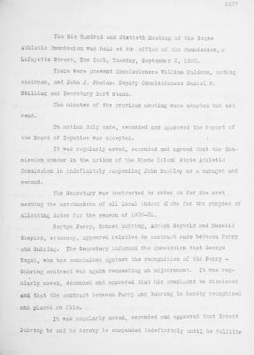 New York State Athletic Commission Minutes, September - December 1930