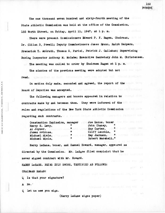 New York State Athletic Commission Minutes, April - August 1947