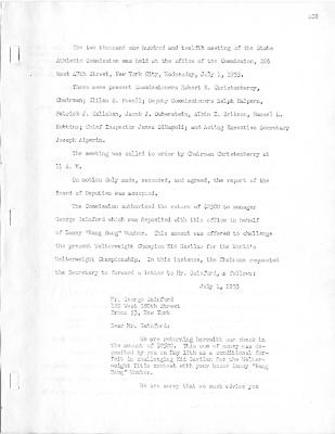 New York State Athletic Commission Minutes, July - September 1953