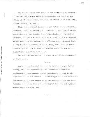 New York State Athletic Commission Minutes, October - December 1963