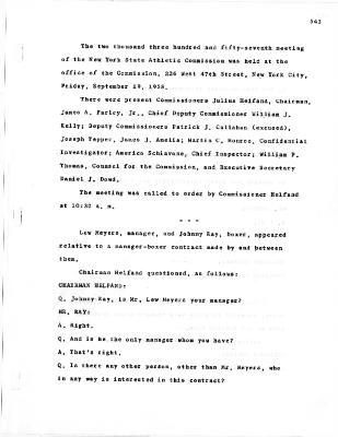 New York State Athletic Commission Minutes, September - October 1958