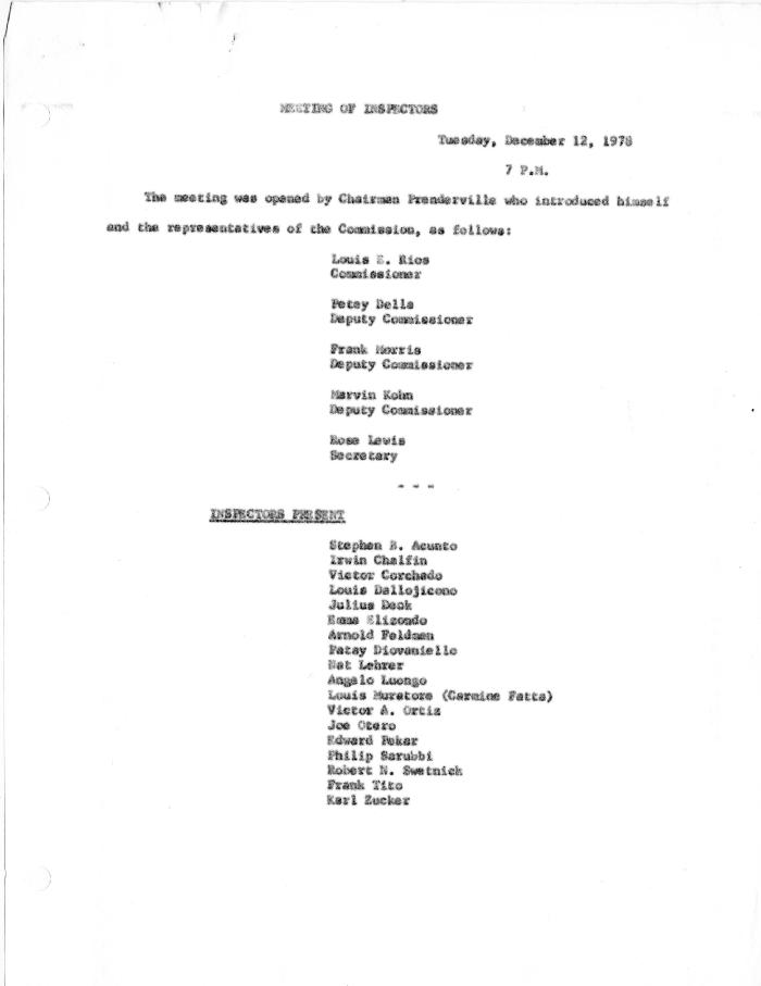 New York State Athletic Commission Minutes, December 1978