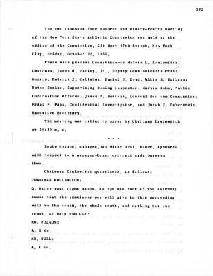 New York State Athletic Commission Minutes, October - December 1961