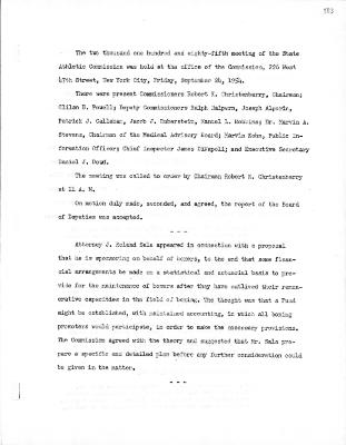 New York State Athletic Commission Minutes, September - October 1954