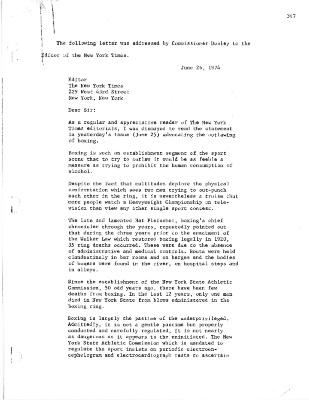 New York State Athletic Commission Minutes, June - November 1974