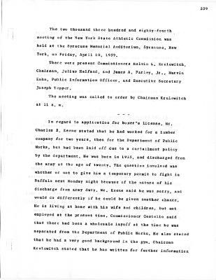 New York State Athletic Commission Minutes, April - May 1959