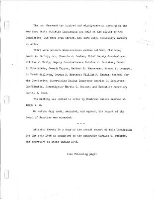 New York State Athletic Commission Minutes, January - February 1957