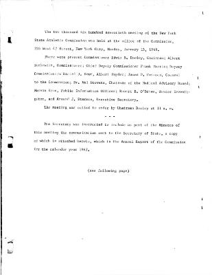 New York State Athletic Commission Minutes, January - May 1968