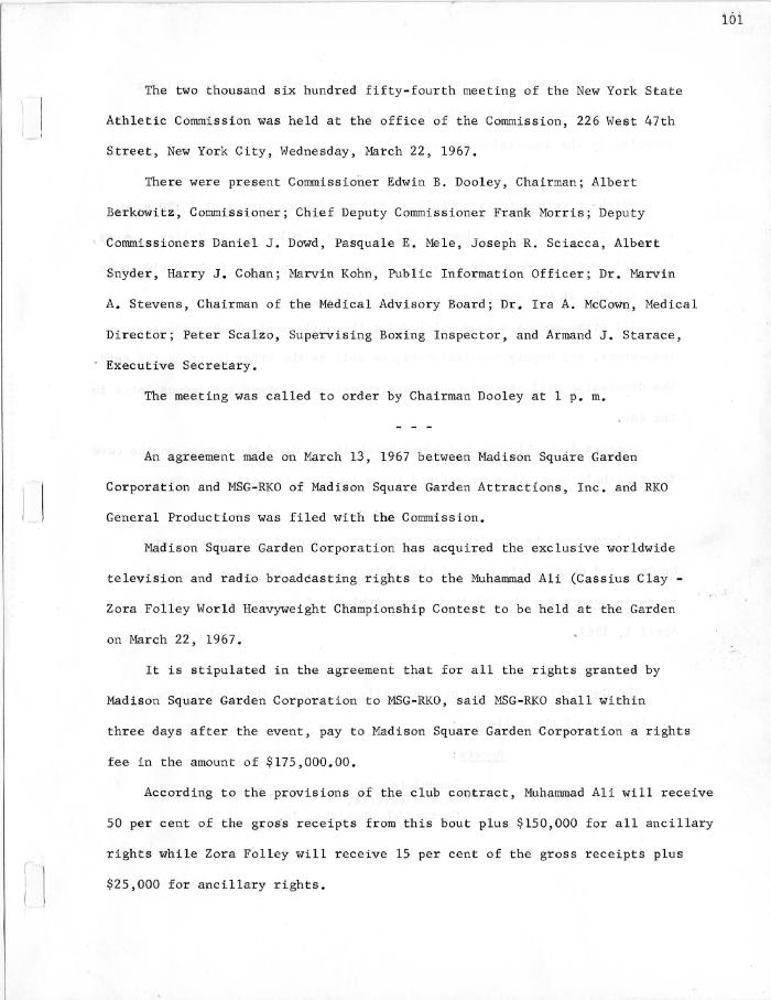 New York State Athletic Commission Minutes, March - June 1967