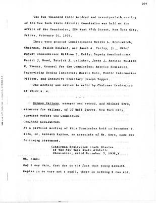 New York State Athletic Commission Minutes, February - April 1959