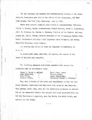 New York State Athletic Commission Minutes, July - September 1954