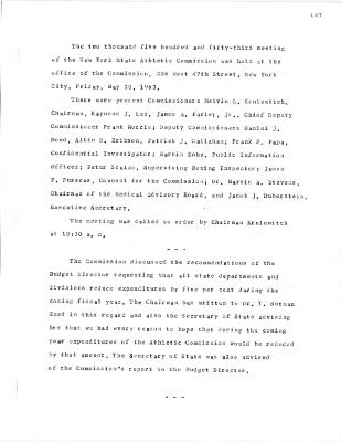 New York State Athletic Commission Minutes, May - September 1963