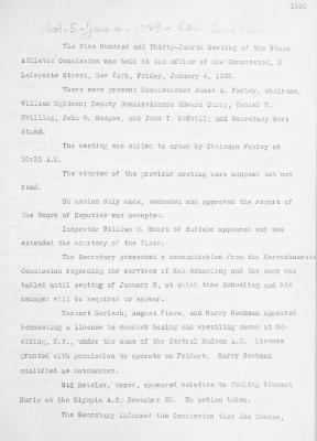 New York State Athletic Commission Minutes, January - April 1929