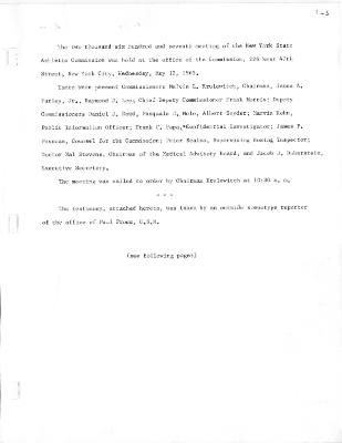 New York State Athletic Commission Minutes, May - December 1965