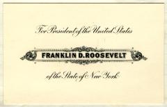 Electoral College ballot for Franklin D. Roosevelt as President