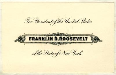 Electoral College ballot for Franklin D. Roosevelt as President